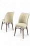 Hanah Home Juego de 4 Sillas Nuna Crema y Marrón